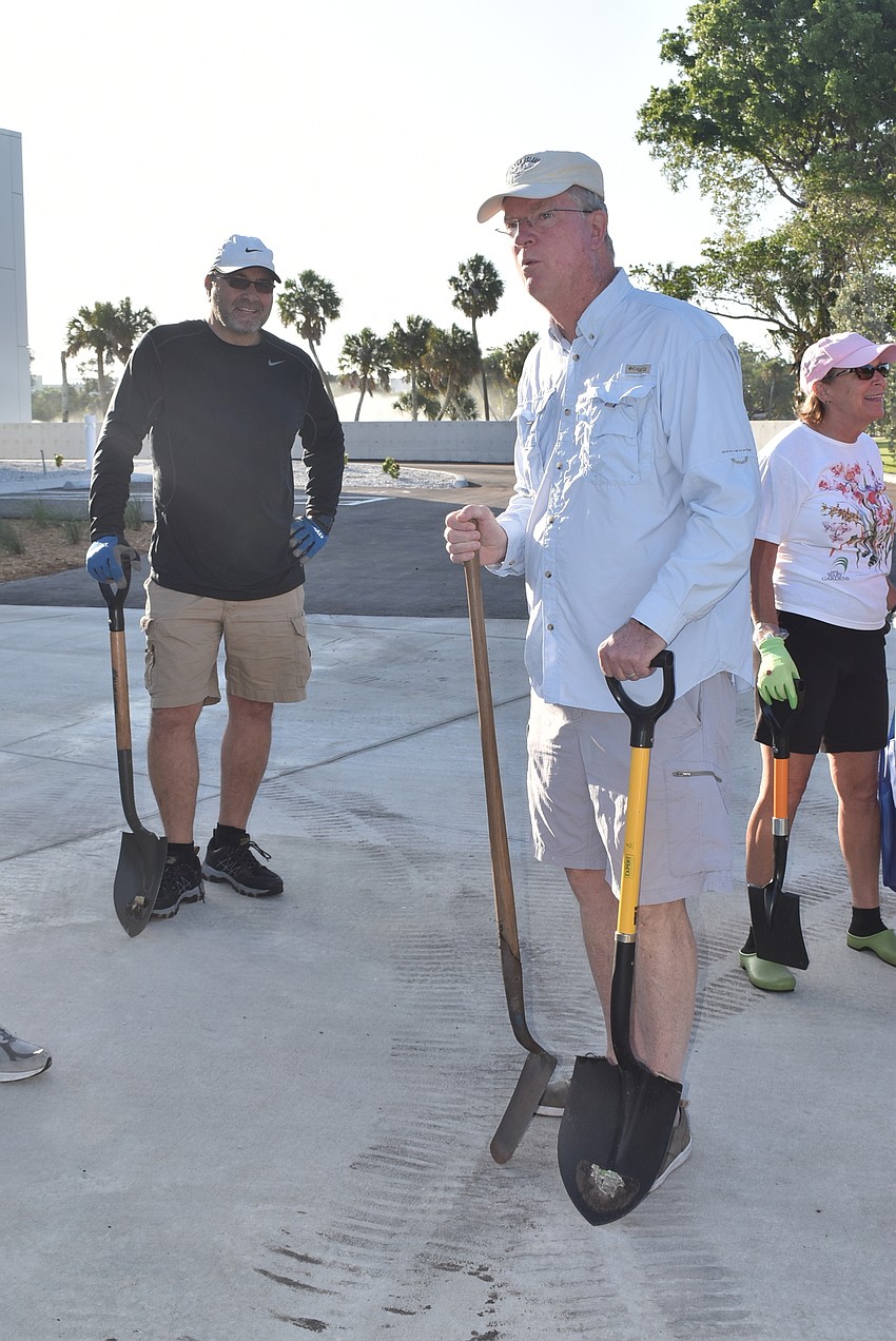 Steve Branham prepares to dig up some dirt.
