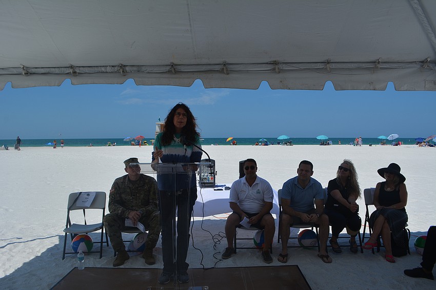 City officials credited City Engineer Alex DavisShaw for taking a lead role in ushering the Lido Beach renourishment project from concept to reality.