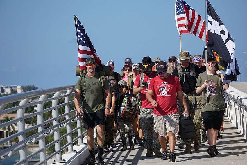 The hike covered 5K from J.D. Hamel Park over the John Ringling Bridge to Bird Key and back.
