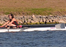 Bradenton&#39;s Rebekah Stewart rows in the No. 1 seat for the University of Alabama&#39;s 8+ boat. Stewart and Alabama finished fifth in their Saturday heat.
