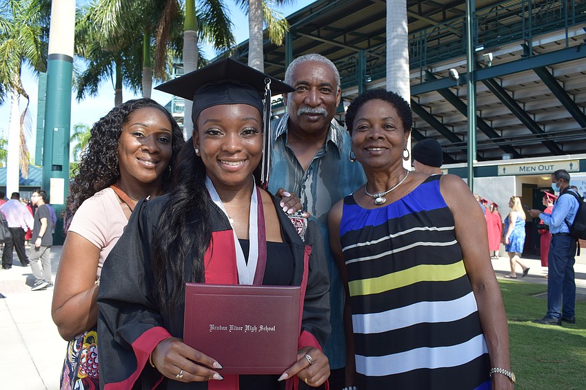 Bonita Bundrage is proud of her daughter Jaden Bundrage for graduating from high school. Bonita and Jaden Bundrage celebrate with Jaden's grandparents Bennie and Yvonne Bundrage.