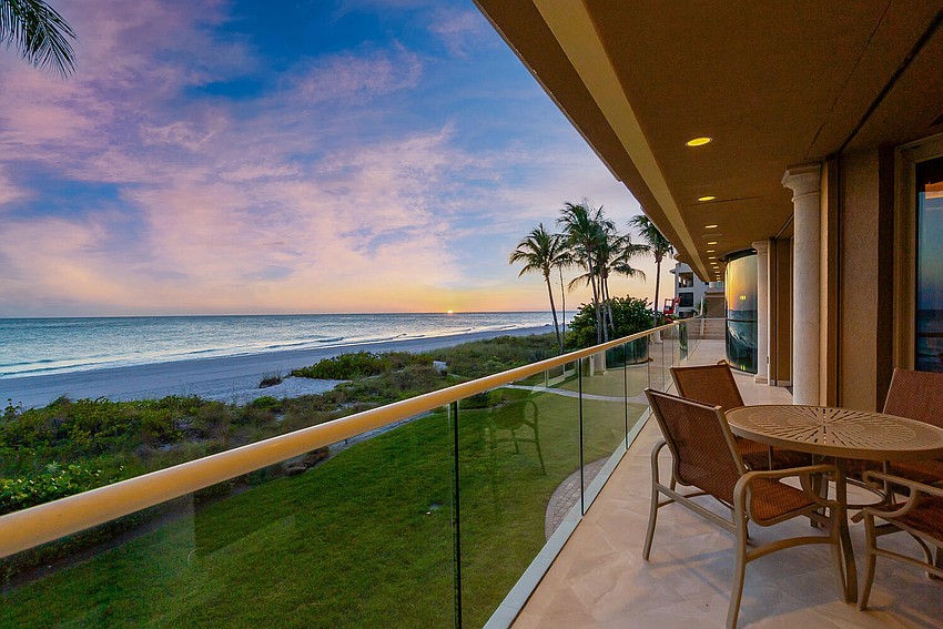 The home features 175 feet of beachfront.