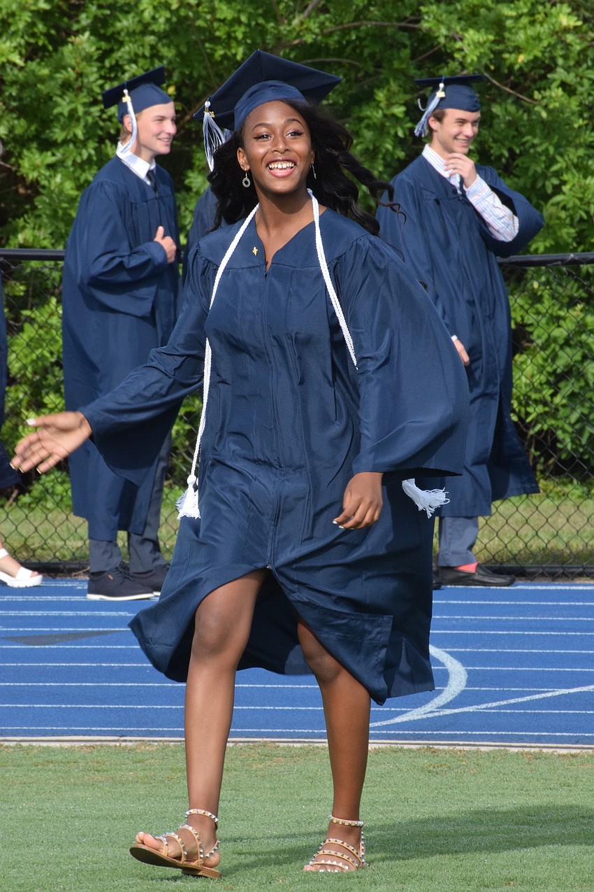 Senior Kaylen Rivers walks in the processional.