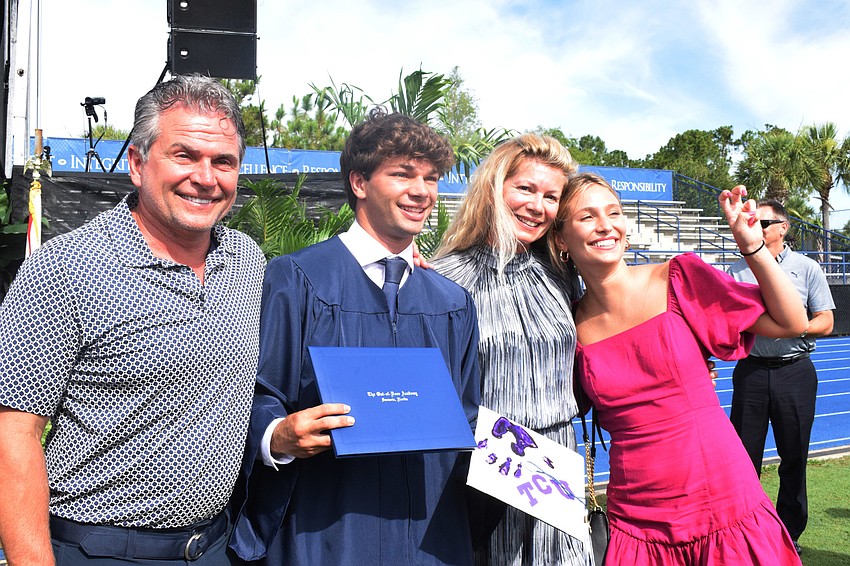 Ron Bizick, Hayden Bizick, Rebecca Bizick and Hannah Bizick celebrate Hayden Bizick's graduation.