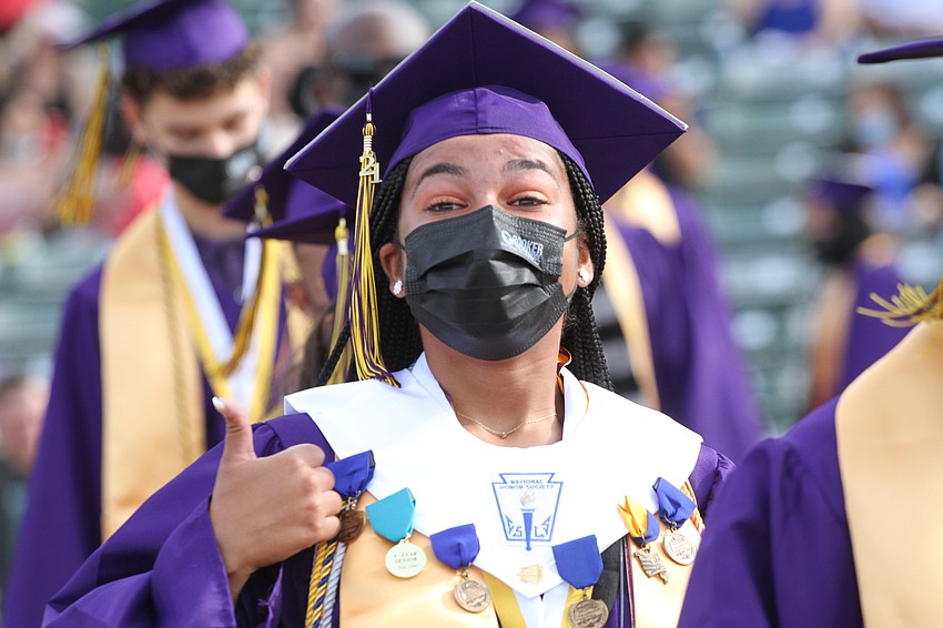 Zionna Williams gives a thumbs up.