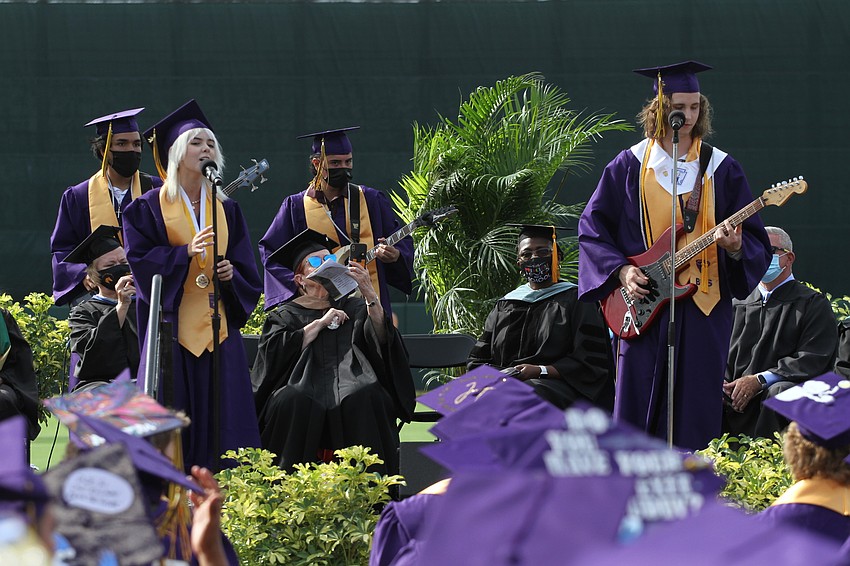 The Category 5 band plays 