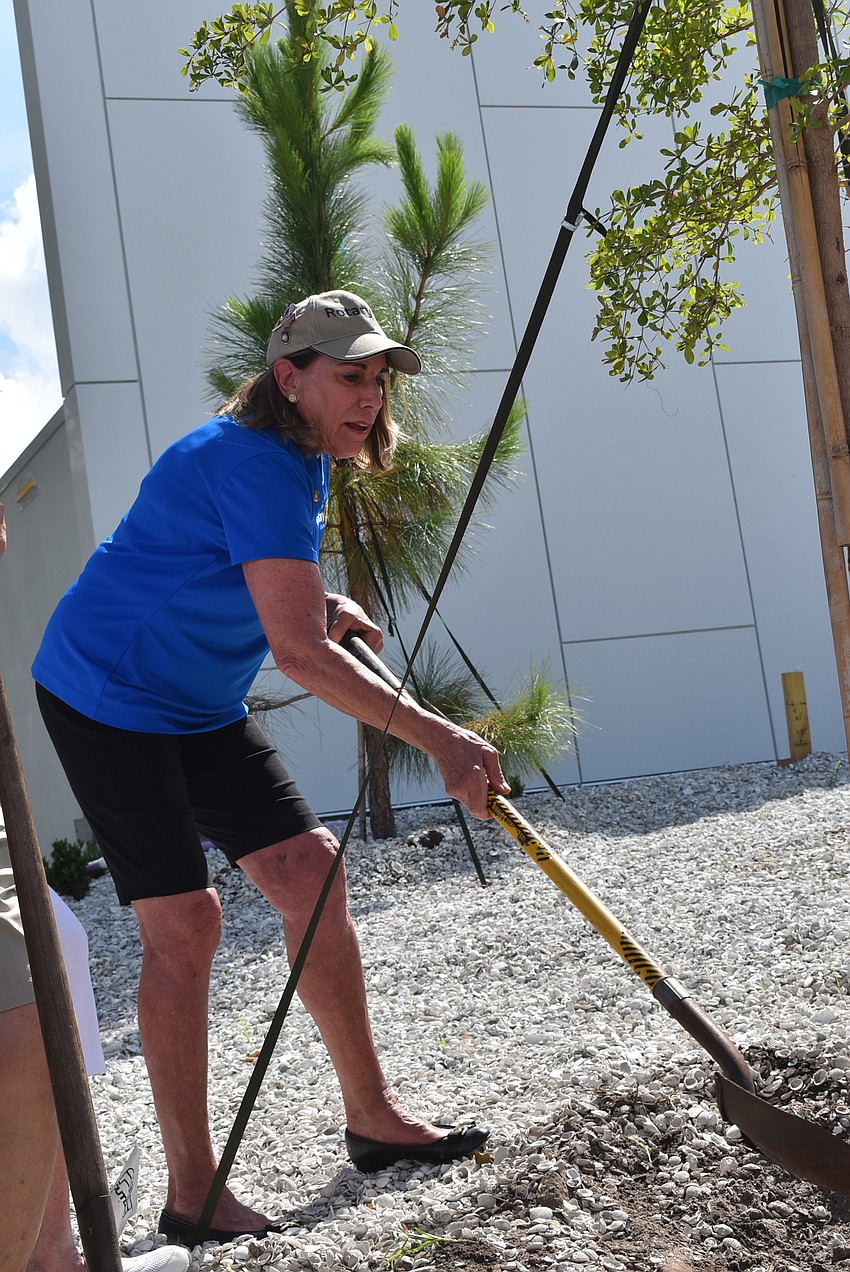 Nancy Rozance gets a scoop in.