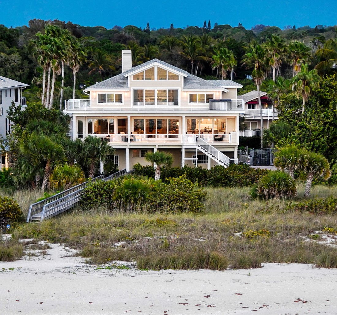 Built in 1994, the home at 502 S. Casey Key Road has three bedrooms, four-and-a-half baths and 4,496 square feet of living area.