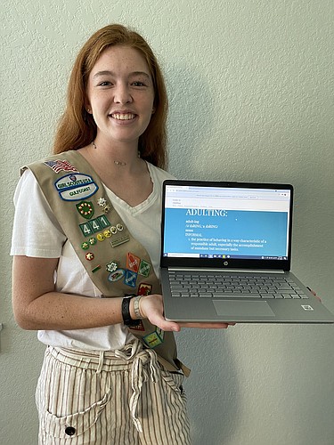 Olivia Townsend earns her Girl Scout Gold Award by creating a Guide to Adulting website. Courtesy photo.