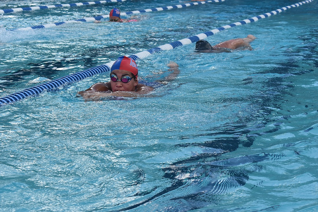 Suzanne Aguirre, shown swimming at Marble Pool, is one of many Tsunami swimmers that live in Lakewood Ranch. File photo.