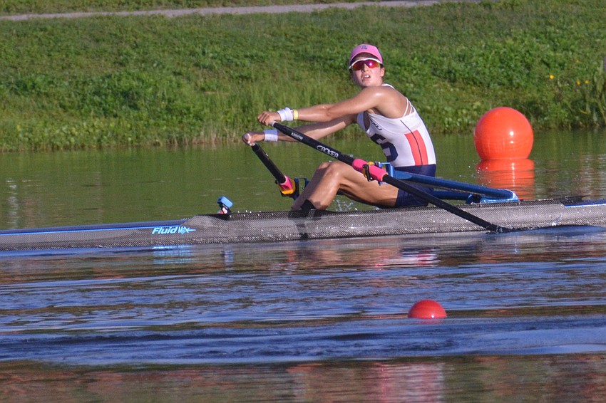 Sarasota Crew's Eva Harris said she did not know what to expect from the 2021 USRowing Youth National Regatta prior to her race. Harris finished second in the Women's 1x Final A (8:10.66).