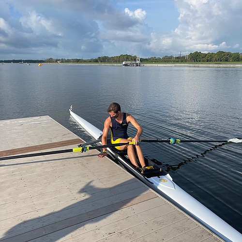 Hayden Lesser, a sophomore at Parrish Community High, has only been rowing since 2017. He finished ninth in the country in the U17 Men&#39;s 1x at the Youth National Regatta. Photo courtesy MCYR.