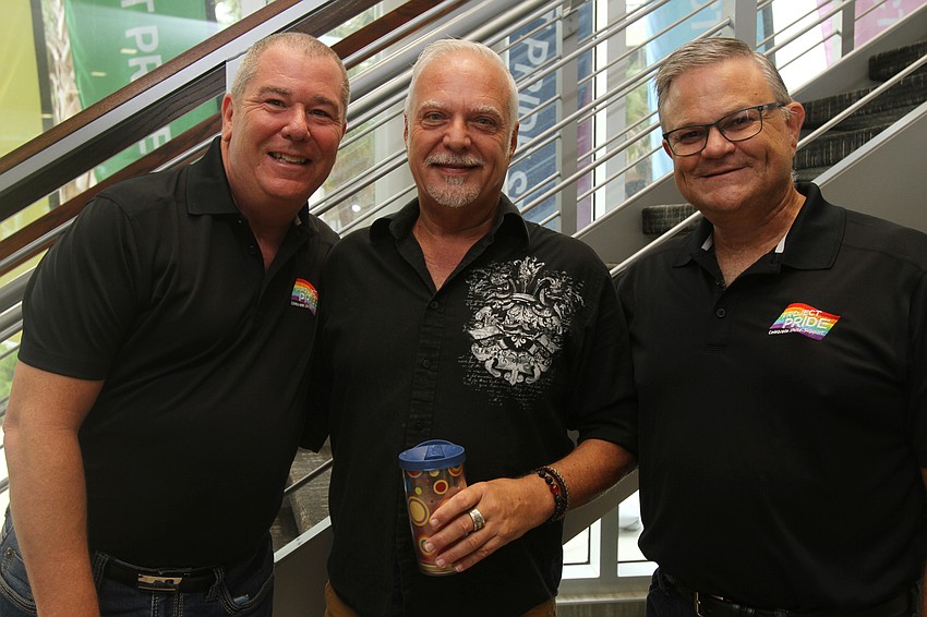 Project PRIDE SRQ treasurer Christopher Best, Jim Dorus and member Tony Boothby