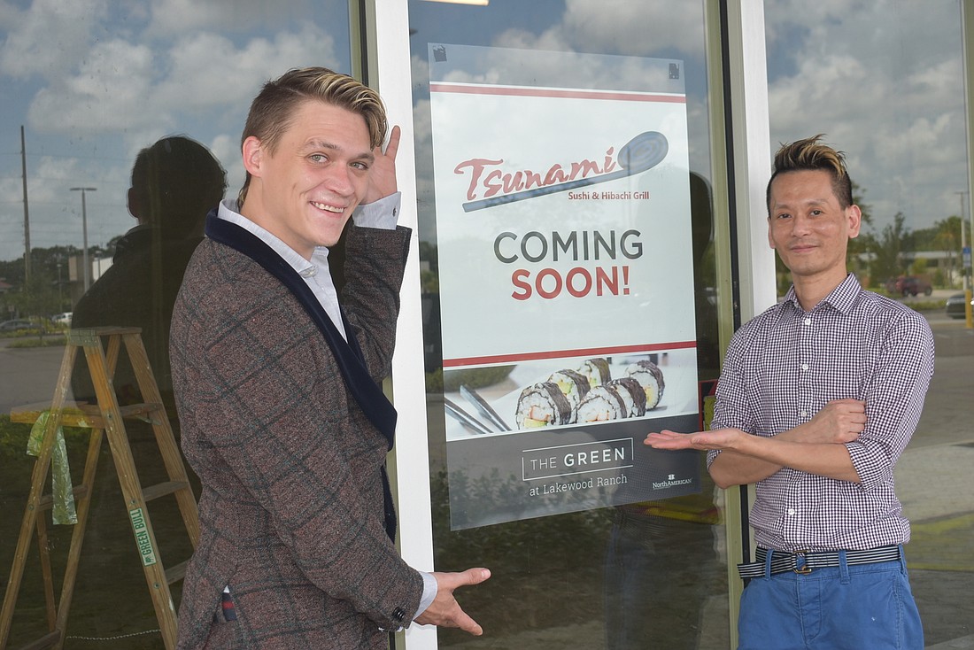 Tsunami Sushi and Hibachi Grill Owner Sam Ray and General Manager Jeffrey Karasawa hope to open their restaurant at the heart of The Green by the end of 2021.