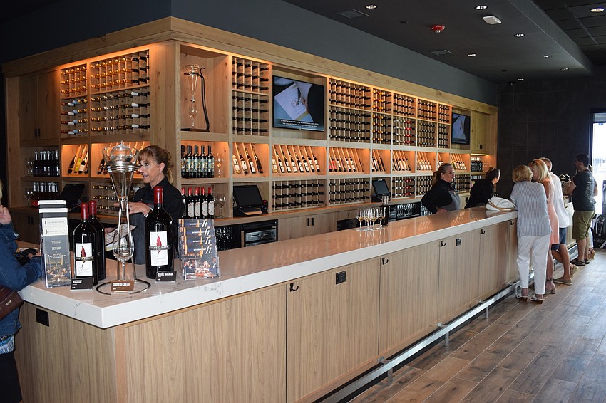 The wine tasting area might make patrons feel like they are in Napa.