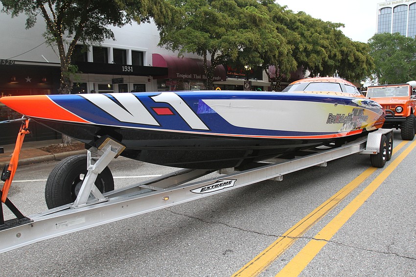 The party had several power boats on display.