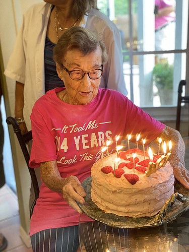 Regina Gurland on her 104th birthday. Courtesy photo.