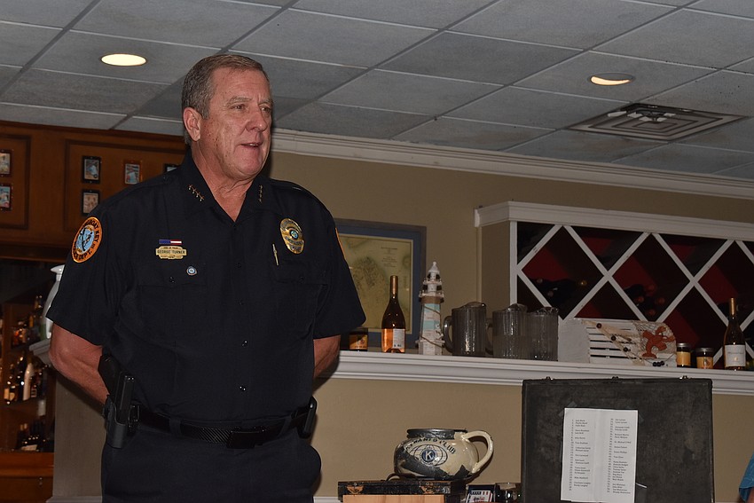 George Turner speaks to the club.