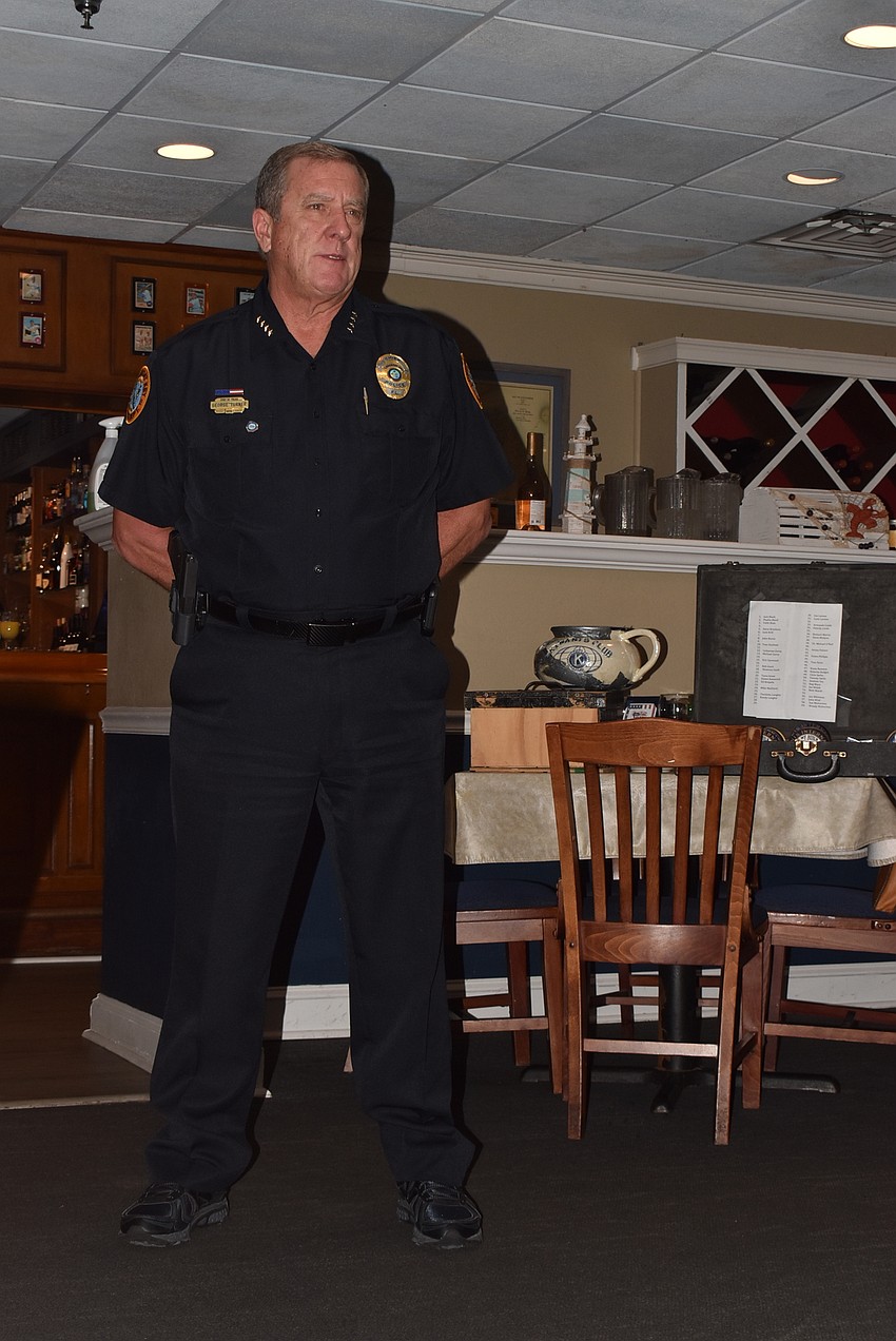 George Turner speaks to the club.