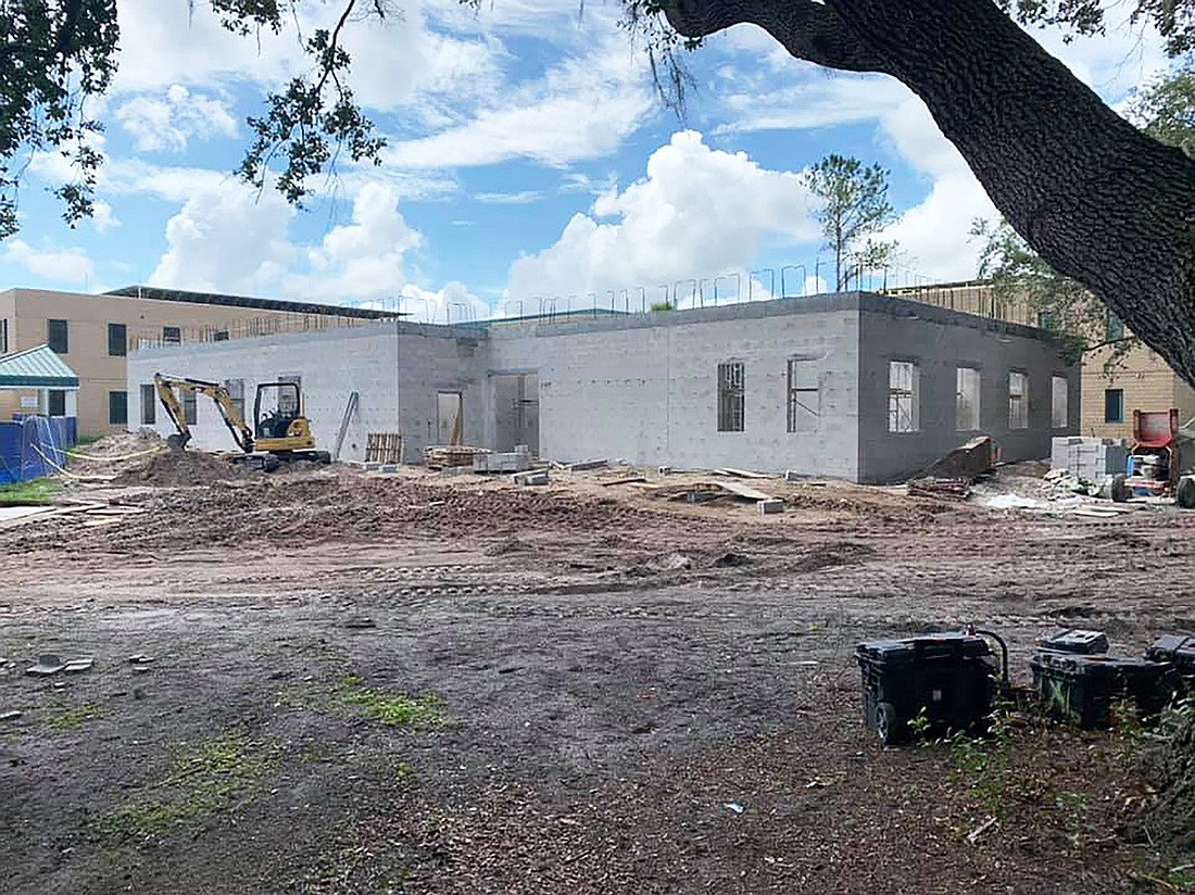 A six-classroom addition is being built at Braden River Middle School.