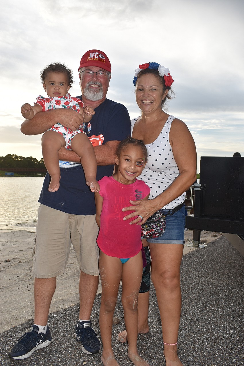 Hazel Palmer, 1, Terry Palmer, Linda Palmer and Alyiah Palmer, 6 are from Apollo Beach. Terry and Linda said Fireworks On the Lake had a 