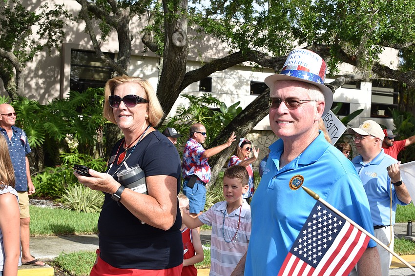 At-Large Commissioner BJ Bishop and Mayor Ken Schneier marched in the Freedom Fest parade.