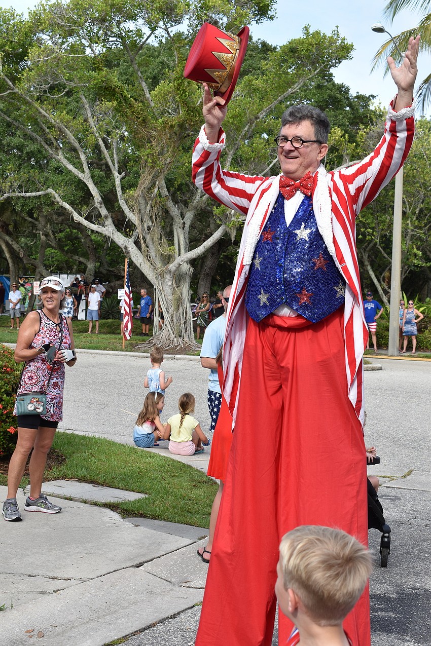 Aaron Watkins of the Circus Arts Conservatory participated in the Freedom Fest Festivities.