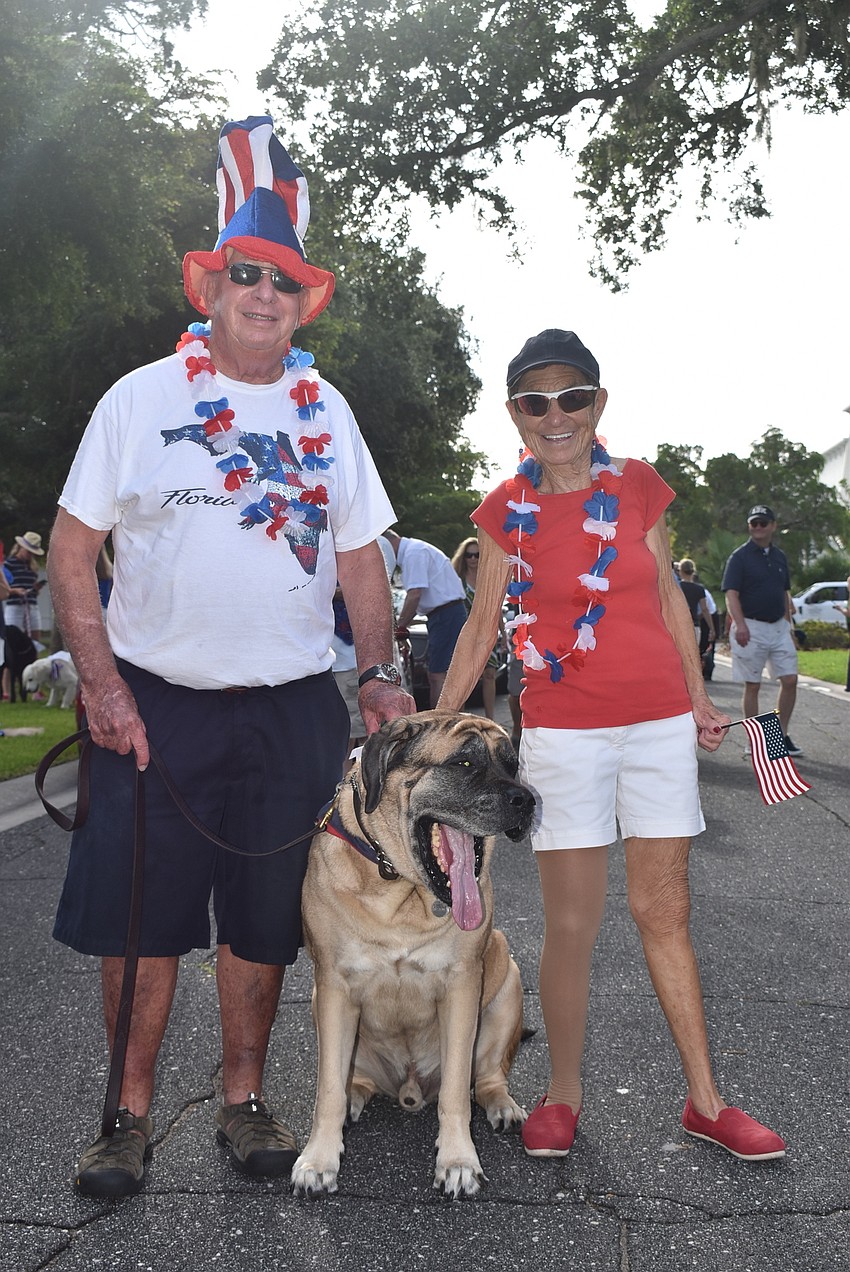 Lenny and Susan Landau with their dog, Sampson, King of Longboat Key (or Sammy for short)