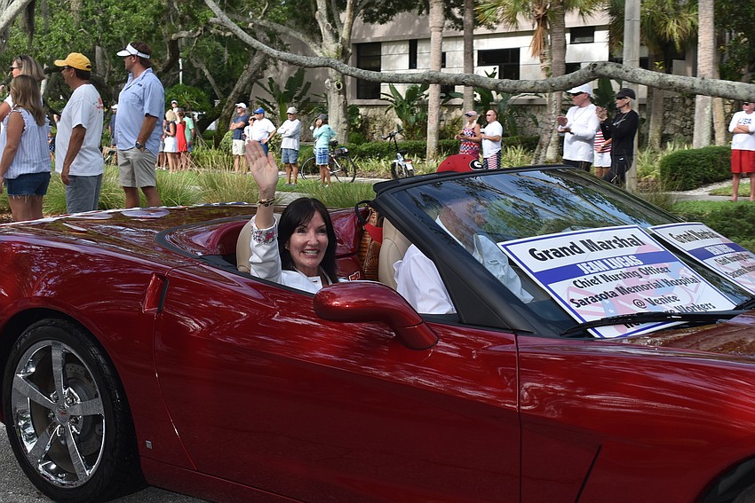Jean Lucas from Sarasota Memorial Health was one of the grand marshals.