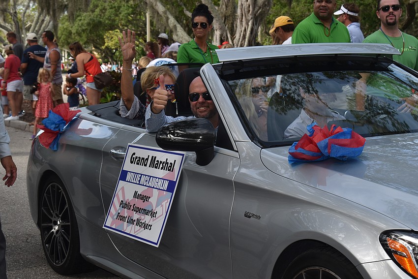Bay Isles Publix store manager Willie McLaughlin served as one of the parade's grand marshals.