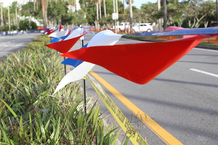 Visitors line up to see the parade.
