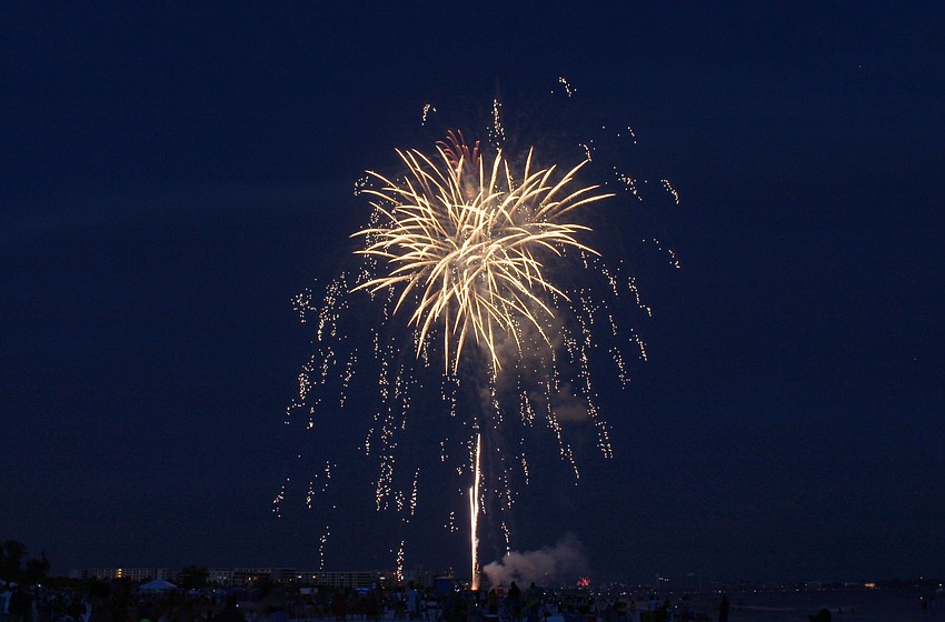 Thousands of people gathered to watch the firework display.