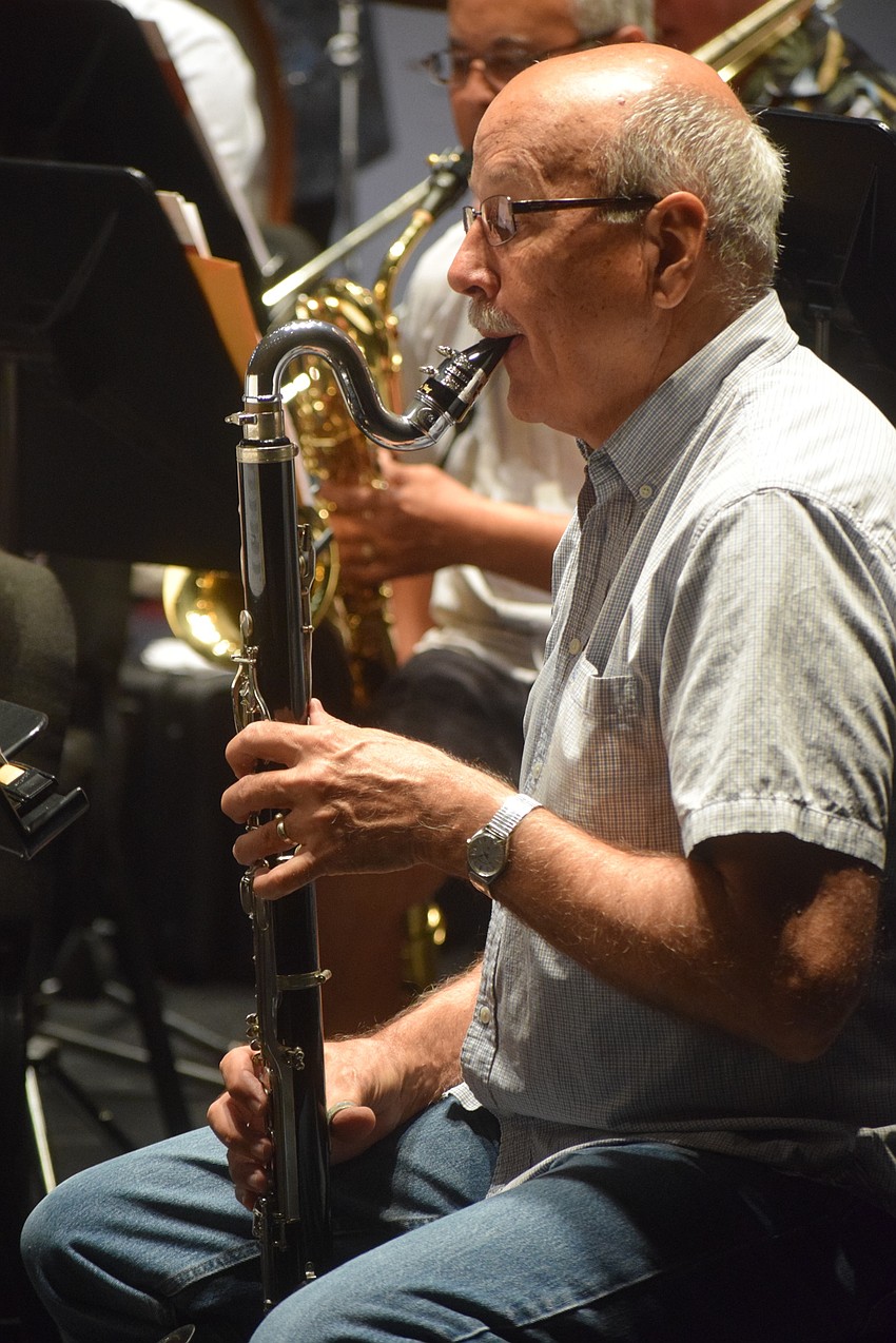Punta Gorda's Les Kraus plays the clarinet July 3 at the Sarasota Opera House during the Lakewood Ranch Wind Ensemble's rehearsal for American Fanfare.