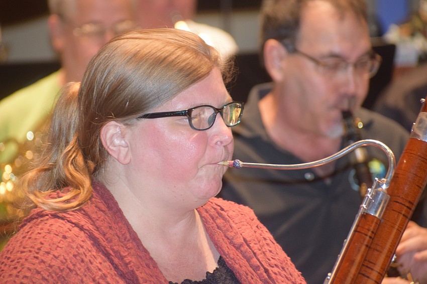 Sarasota's Beth Hulbert, of the Lakewood Ranch Wind Ensemble, plays the bassoon.