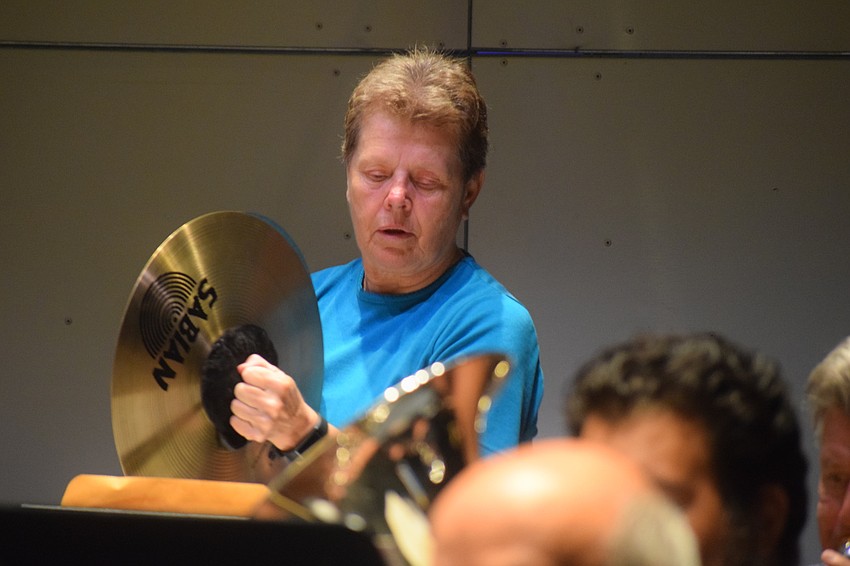 Venice's Lynn Cleary with the cymbals.