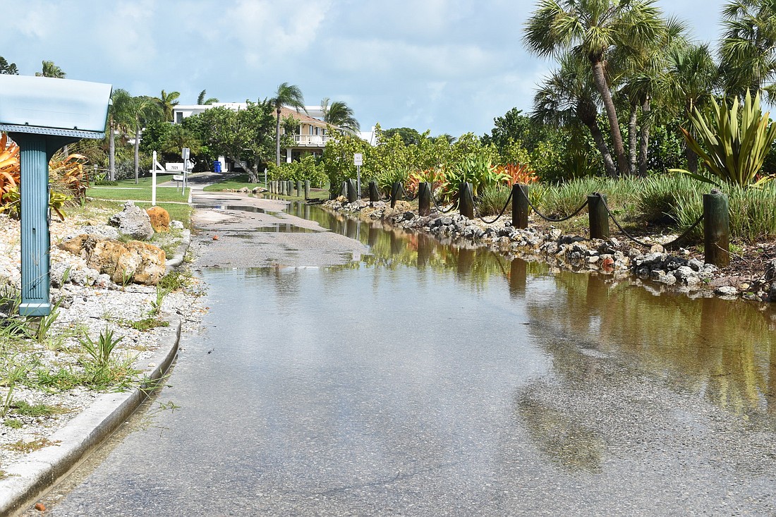 On Wednesday morning, water sat on Bayside Drive in the Longbeach Village neighborhood after Hurricane Elsa.