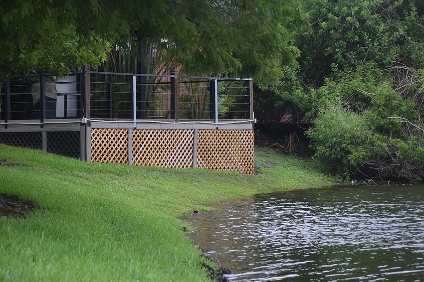 Lake Uihlein in Lakewood Ranch moved a little higher up the banks, but not so much to cause concern. Photo by Jay Heater