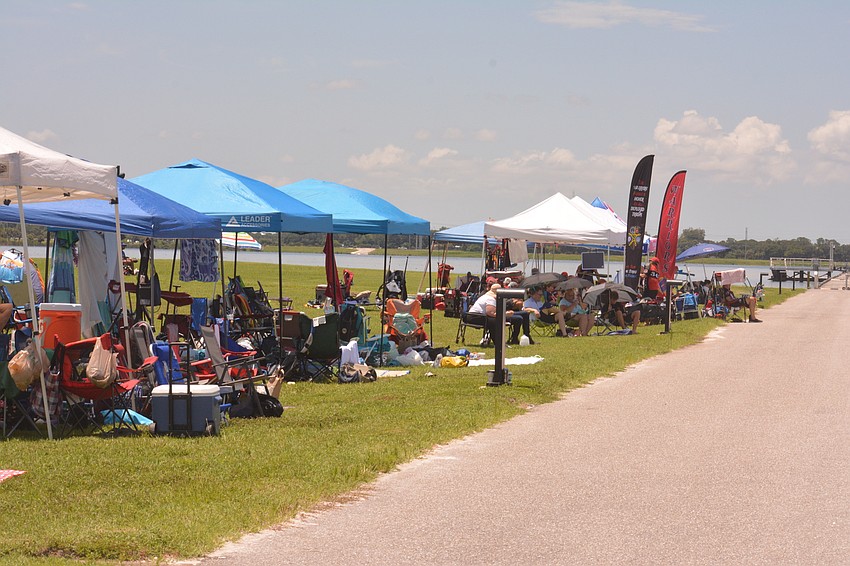 The Sarasota International Dragon Boat Festival's athlete village sprawled across Nathan Benderson Park's Regatta Island on Saturday.