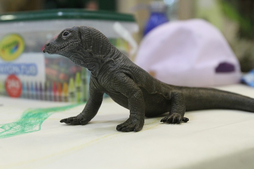 The camp has animal toys for kids to play with.