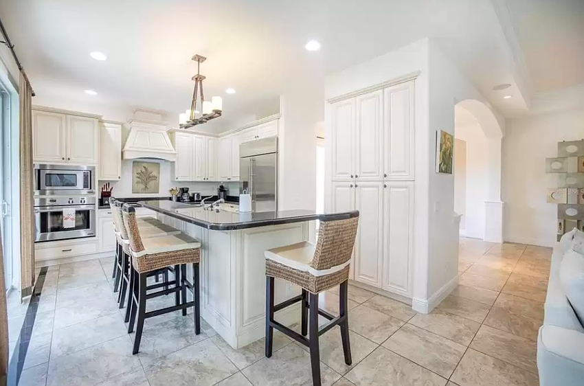 The kitchen in the first home for sale.