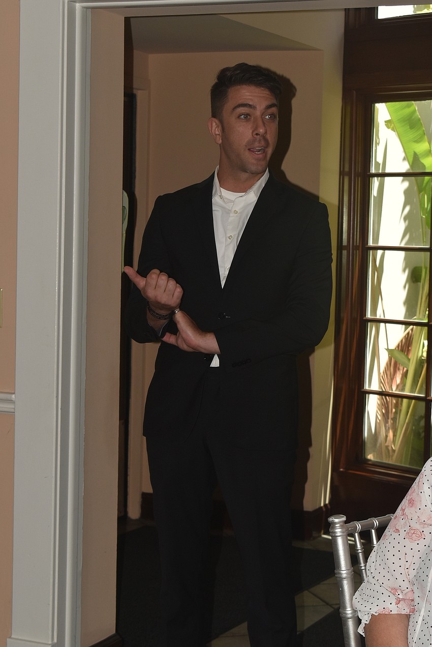Bijou Garden Cafe events director Josh Schoen spoke to the chamber.