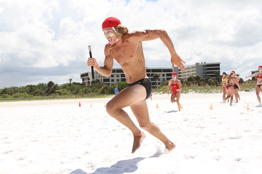 Dillman Wesley of Volusia County races across the sand.