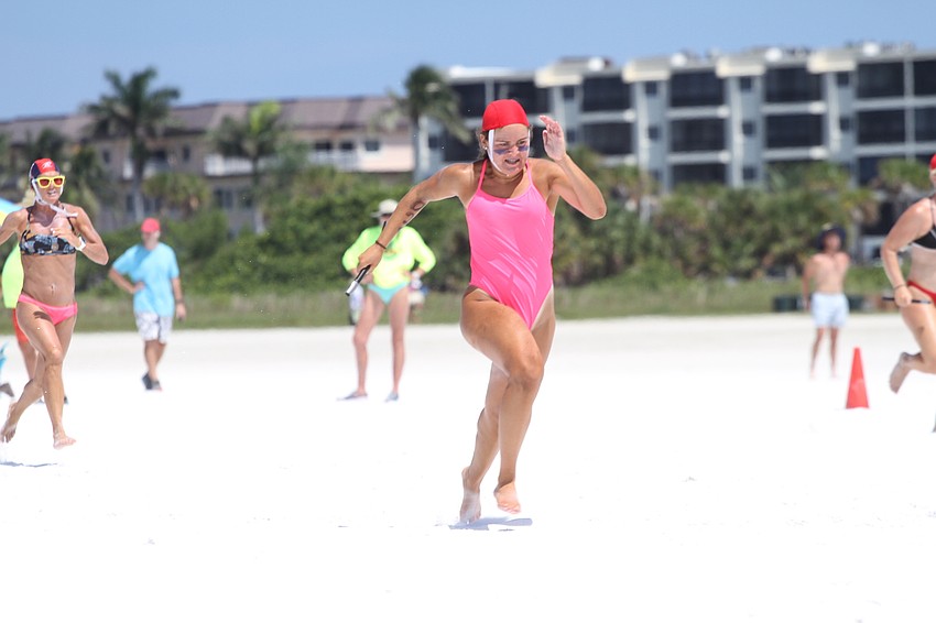 Bella Dillman of Volusia County  competes in the relay race.