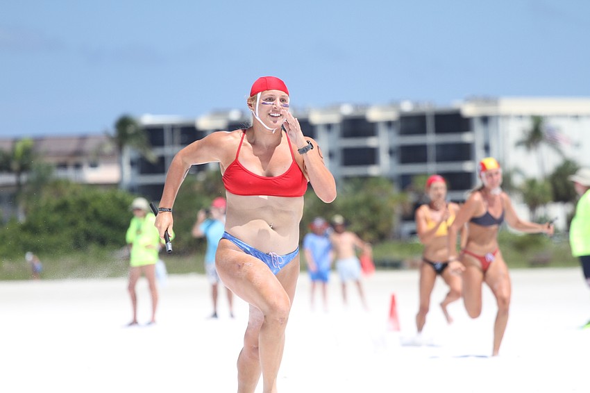Becca McBride of Volusia County competes in the relay race.