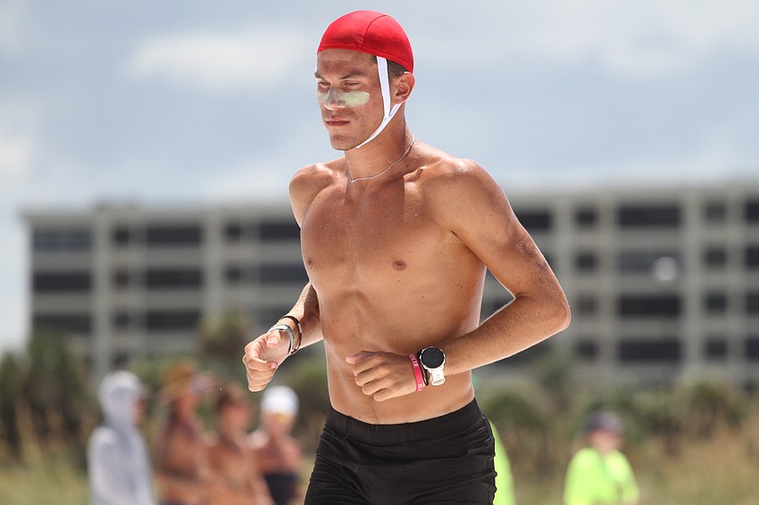 Seth Augustynowski gets ready to race.