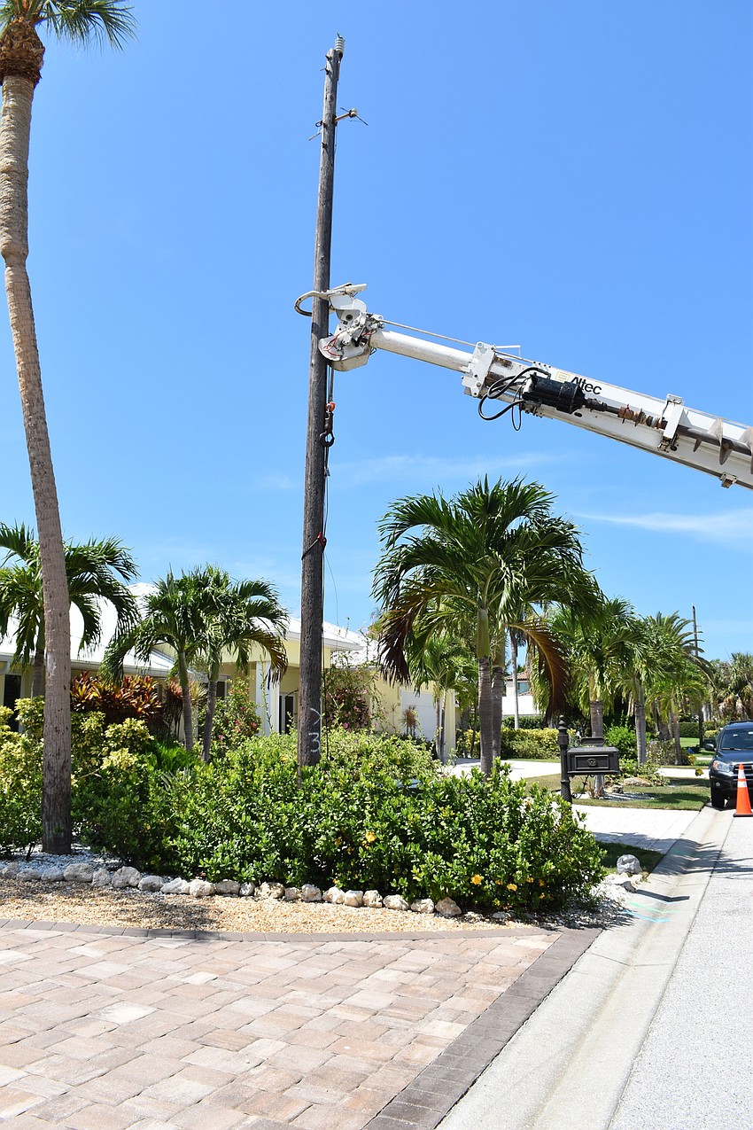 On July 22, Volt Power Co. workers removed several light poles along Birdie Lane.