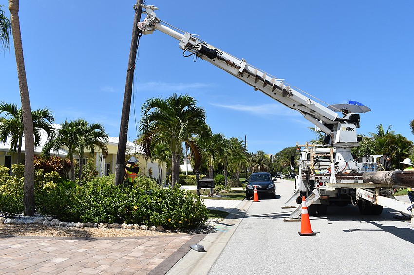 On July 22, Volt Power Co. workers removed several light poles along Birdie Lane.