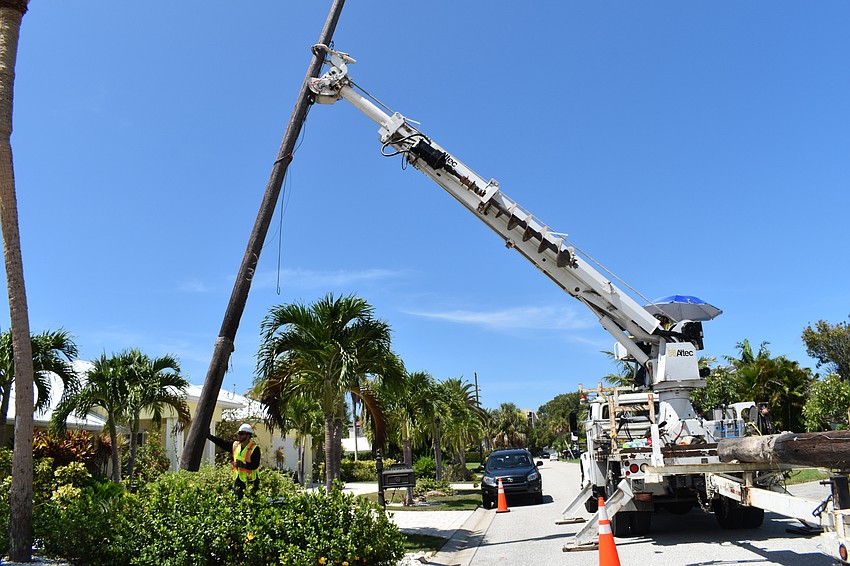 On July 22, Volt Power Co. workers removed several light poles along Birdie Lane.