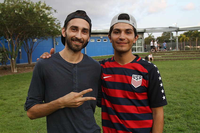 James Bixby and Gaspar Ramirez went to the watch party to show Nate and Jake Ilardi some love.