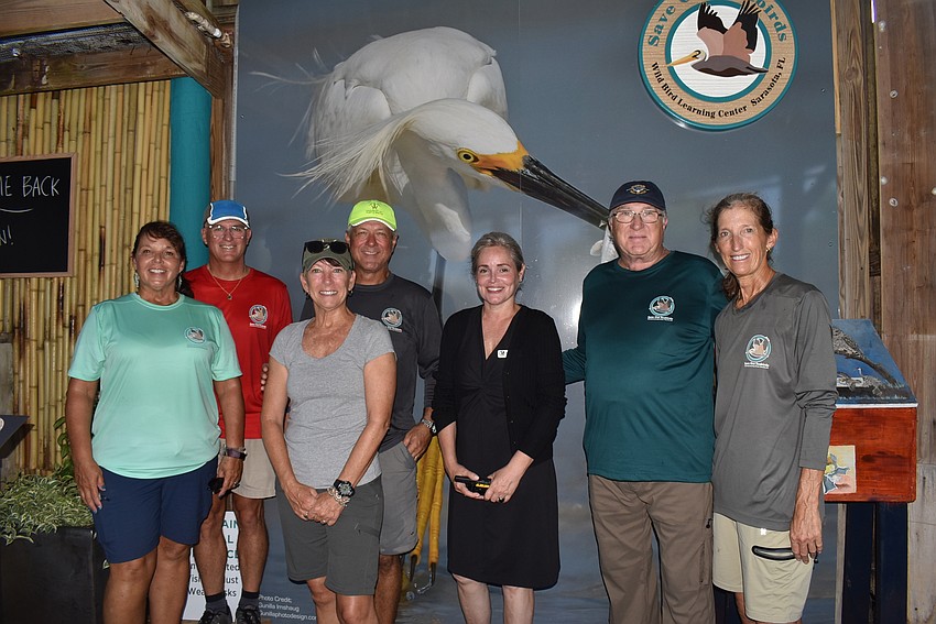 Volunteers Heather and Ray Sellers, Alison Albee, Tim Thurman, operations manager Jocelyn Shearer, volunteer Dave Thomas and volunteer Cyndi Seamon.